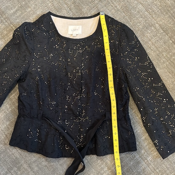 LOFT cutout belted blazer, black, 12P - Picture 11 of 14